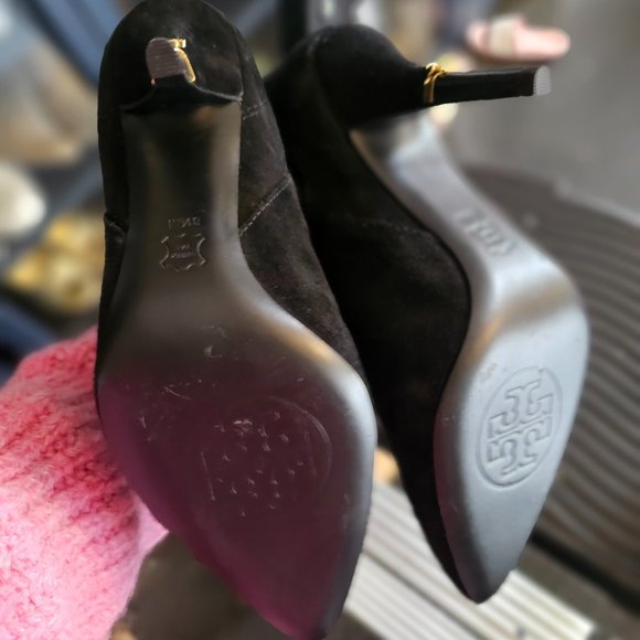 NWOB Tory Burch Bernice Suede Ankle Boots Stiletto 8.5 New - Picture 3 of 3